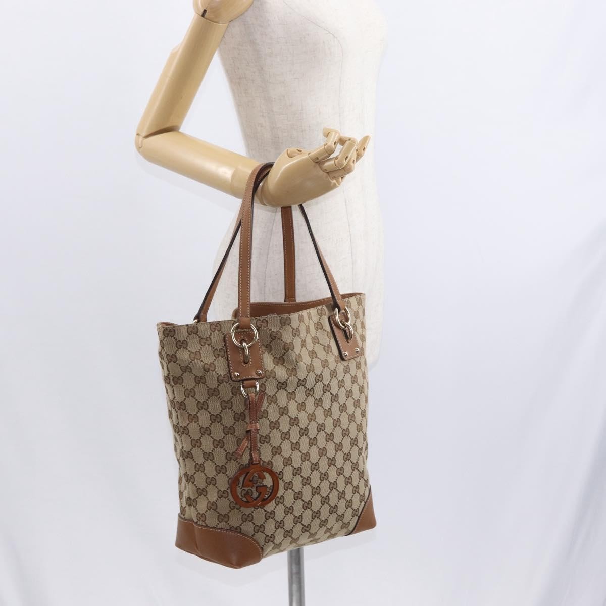 Gucci Vintage tote Canvas, BEIGE, CANVAS, Tote bag