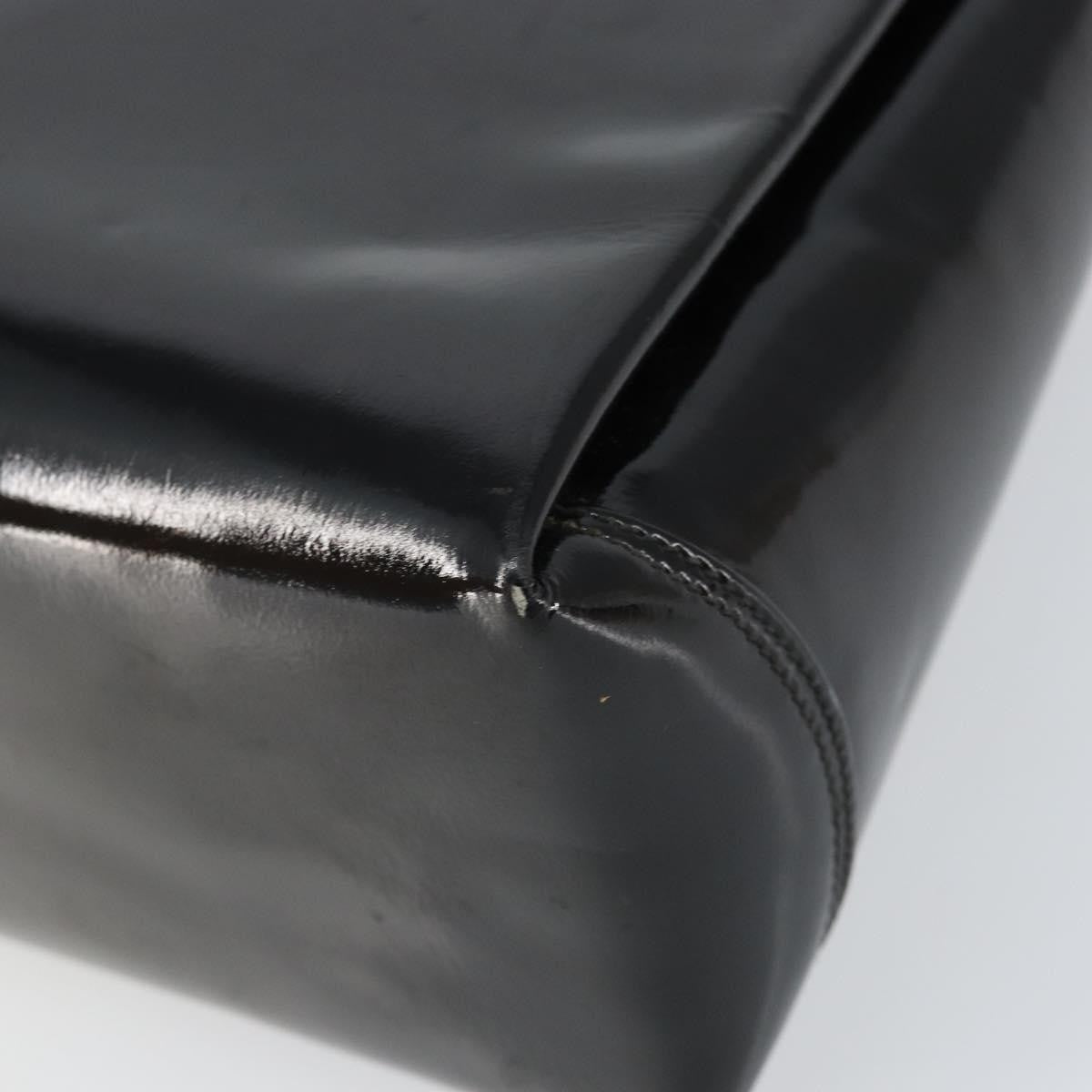 Gucci Vintage Handbag Enamel, BLACK, PATENT_LEATHER, Handbag