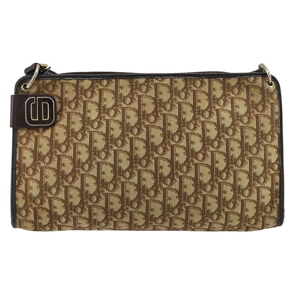 Christian Dior Vintage Trotter Shoulder Bag Canvas, BEIGE, CANVAS, Shoulder bag