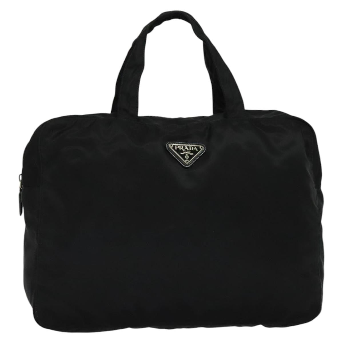 Prada Vintage Zip Handbag Tessuto, BLACK, NYLON, Handbag