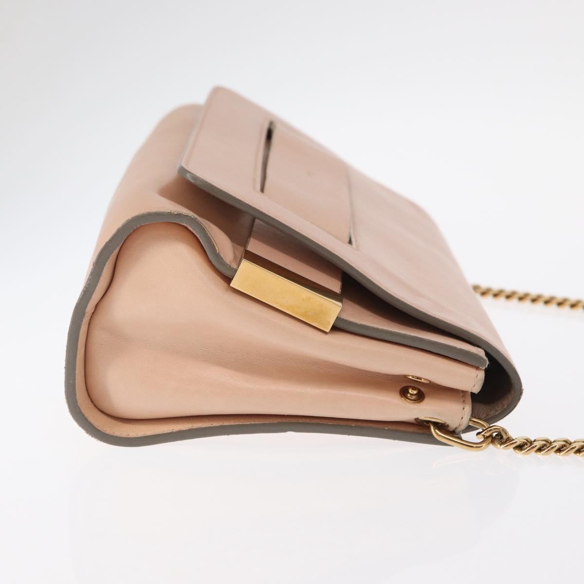 Chloe Elle Chain Clutch Leather, PINK, LEATHER, Shoulder bag