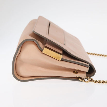 Chloe Elle Chain Clutch Leather, PINK, LEATHER, Shoulder bag