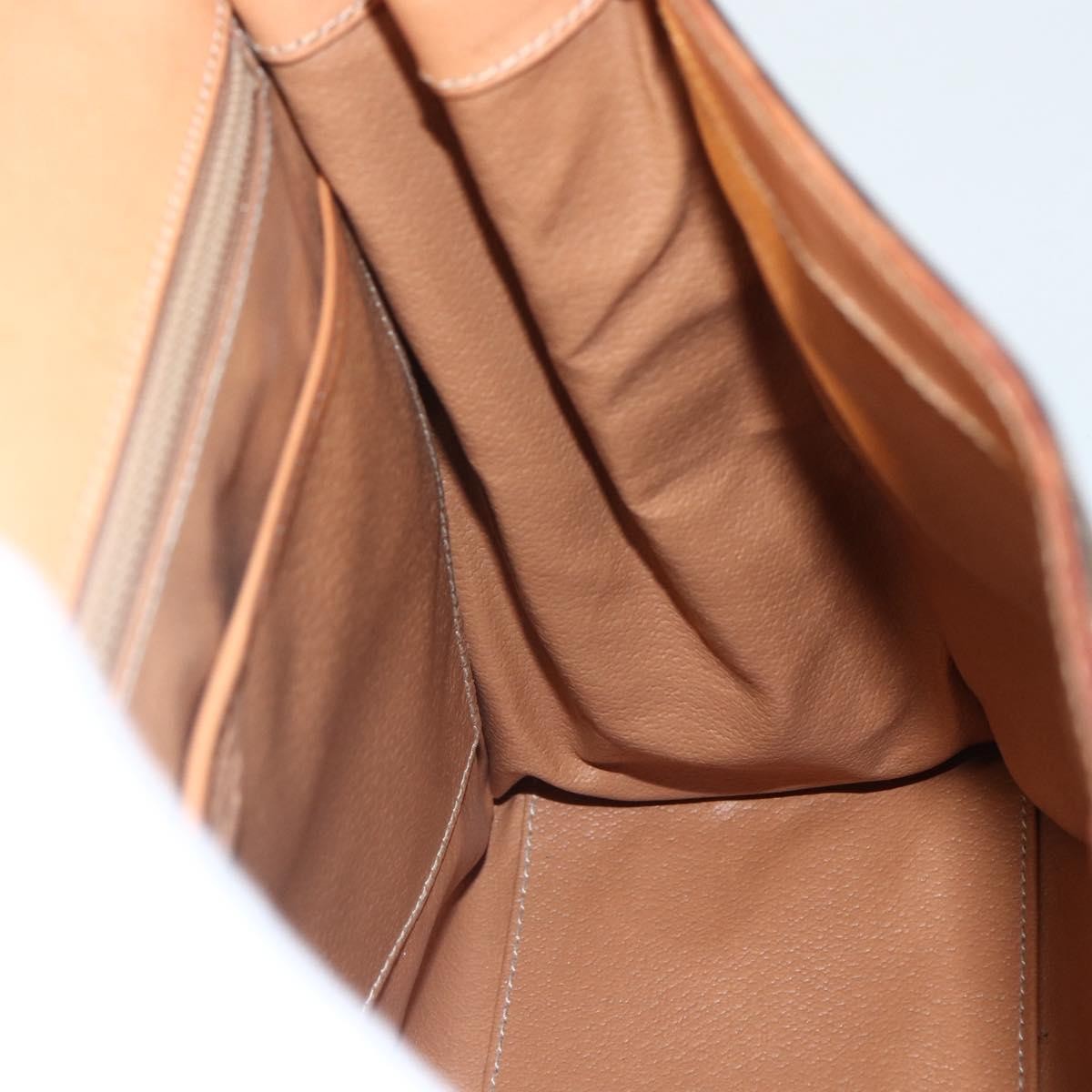 Celine Vintage Macadam Handbag Canvas and Leather, BROWN, CANVAS, Handbag