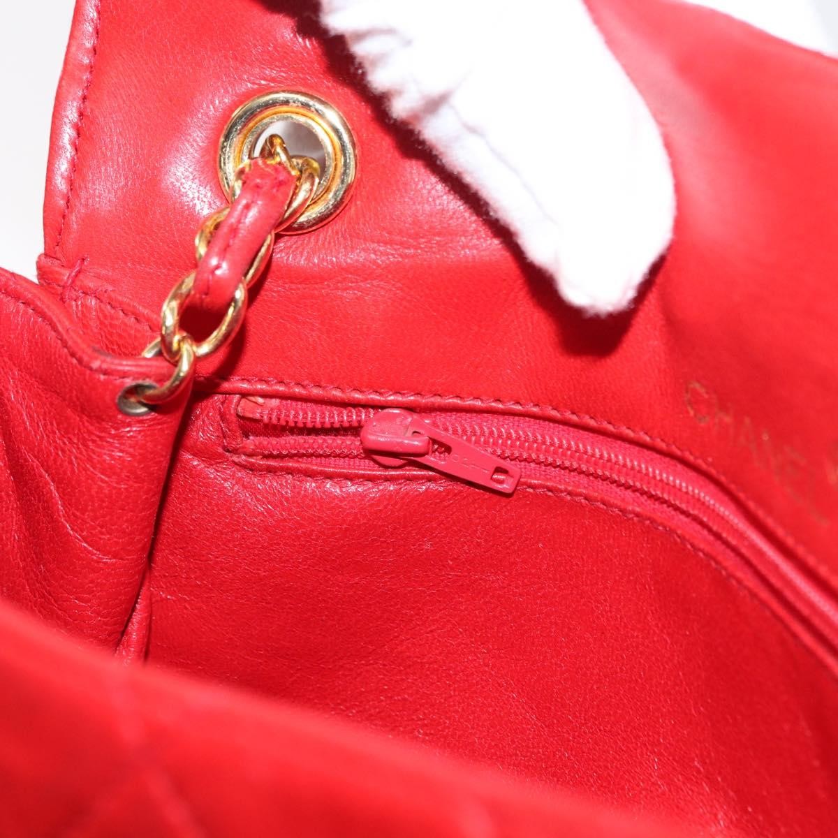 Chanel Camellia Rounded Clutch Satin and Leather, RED, LEATHER, Shoulder bag