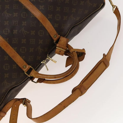 Louis Vuitton Keepall Bandouliere Bag Monogram Canvas, BROWN, CANVAS, Travel bag