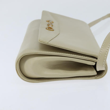 Celine Flap Shoulder Bag Leather, BEIGE, LEATHER, Shoulder bag