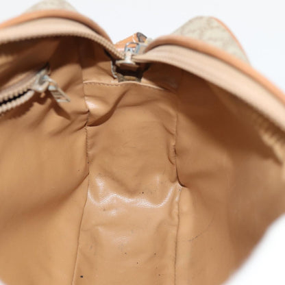 Celine Vintage Macadam Shoulder Bag Canvas and Leather, BEIGE, CANVAS, Shoulder bag