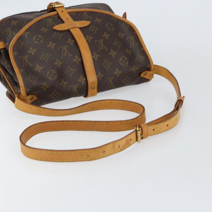 Louis Vuitton Saumur Handbag Monogram Canvas, BROWN, CANVAS, Shoulder bag