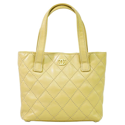Chanel Surpique Tote Quilted Leather, BEIGE, LEATHER, Tote bag