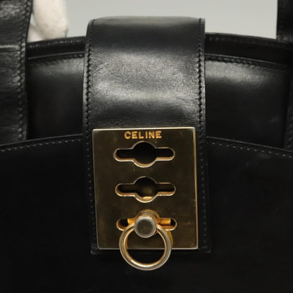 Celine Shoulder Bag Leather, BLACK, LEATHER, Shoulder bag