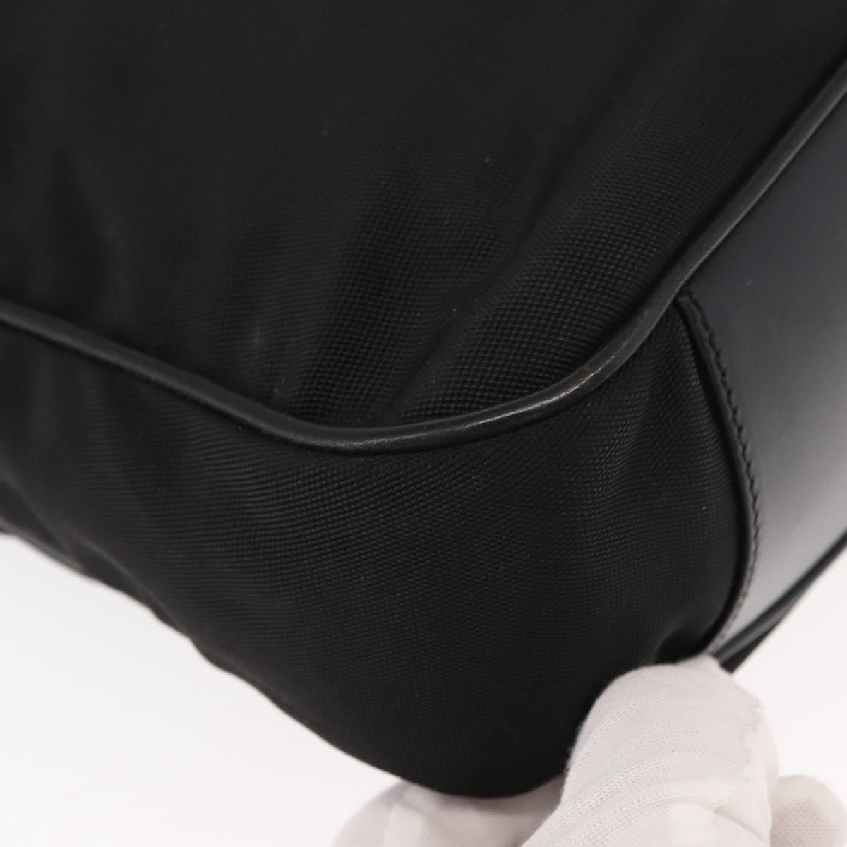 Gucci Vintage Bamboo Handle Bag Nylon, Black, Nylon, Handbag