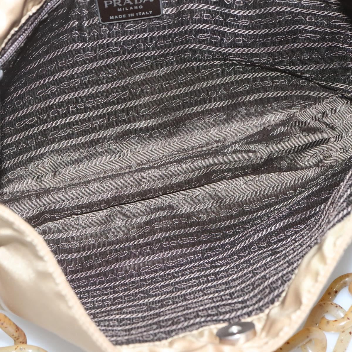 Prada Vintage Chain Shoulder Bag Tessuto, BEIGE, NYLON, Shoulder bag