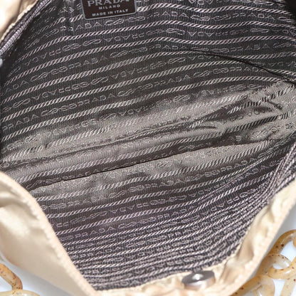 Prada Vintage Chain Shoulder Bag Tessuto, BEIGE, NYLON, Shoulder bag