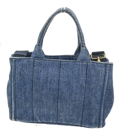 Prada Canapa Convertible Tote Denim, BLUE, DENIM_JEANS, Tote bag