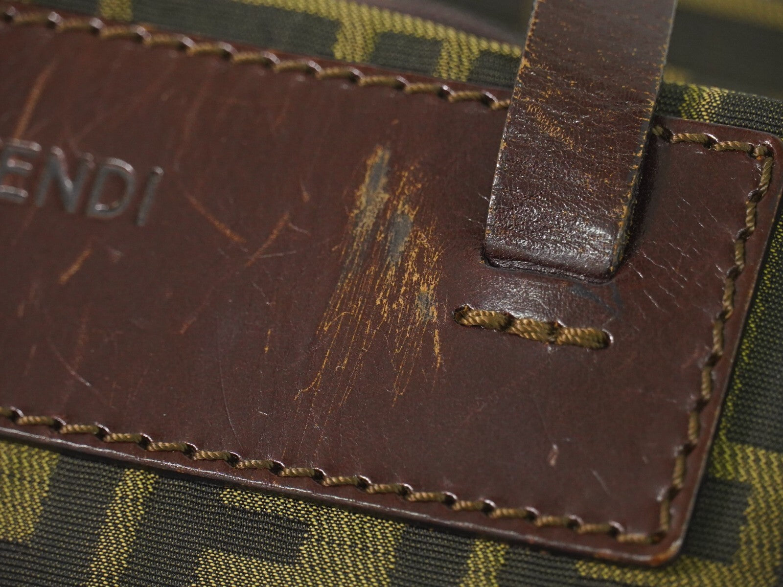 Fendi Vintage Zucca Handbag Zucca, BROWN, CANVAS, Handbag