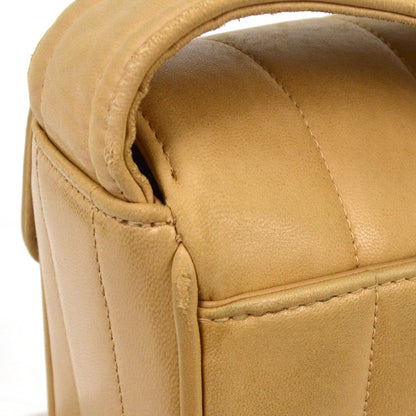Chanel Vintage CC Flap Shoulder Bag Quilted Lambskin, BEIGE, LEATHER, Shoulder bag