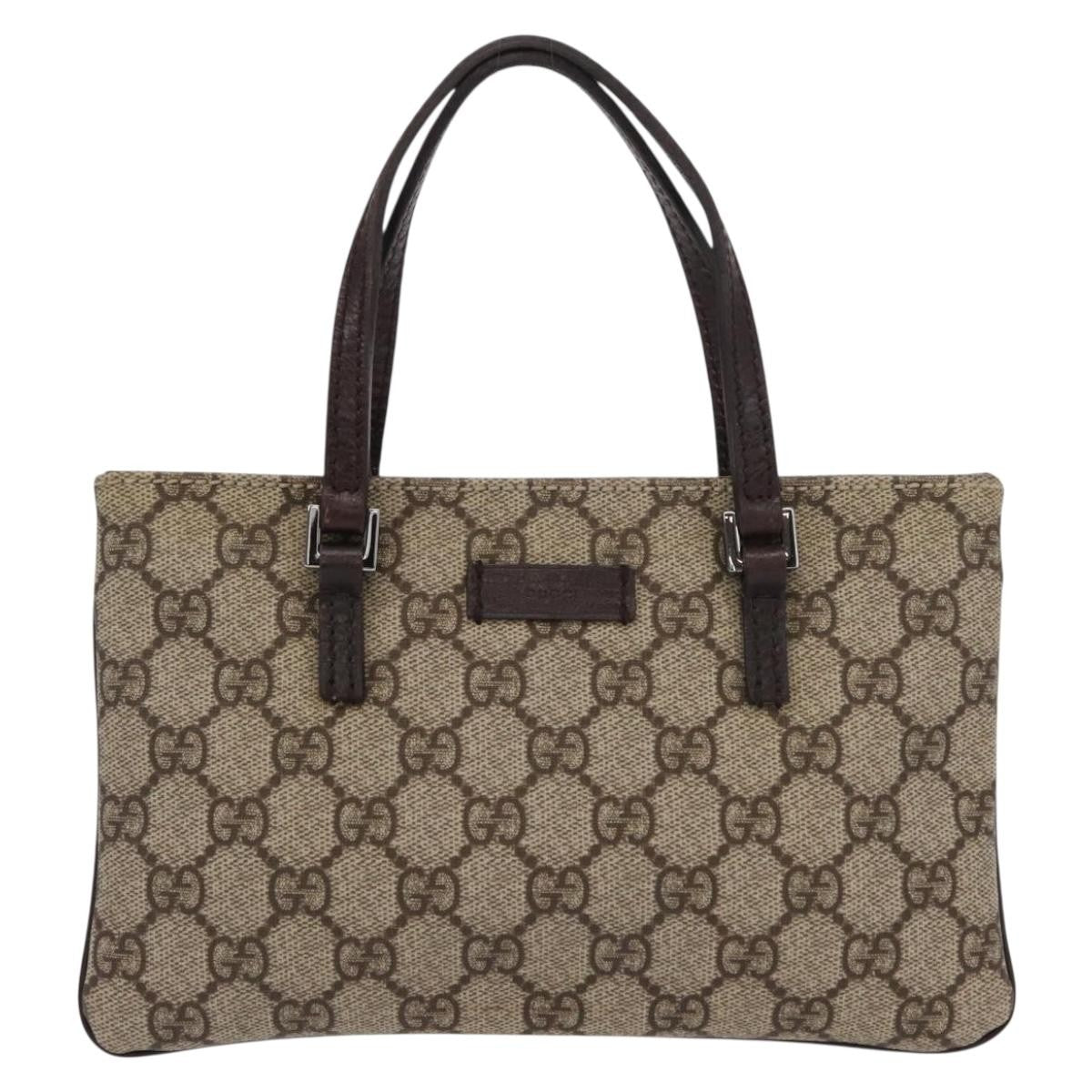 Gucci Vintage Handbag Canvas, BEIGE, PVC, Handbag