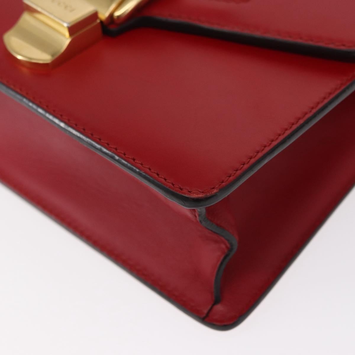 Gucci Sylvie Chain Shoulder Bag Leather, RED, LEATHER, Shoulder bag