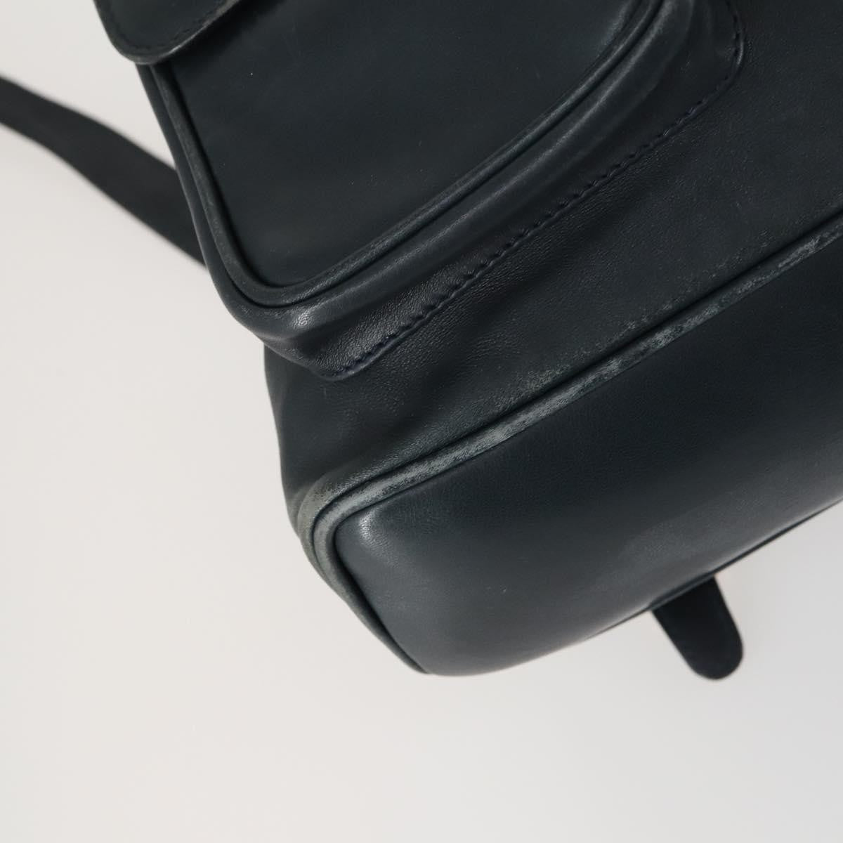 Gucci Vintage Bamboo Backpack Leather, BLACK, LEATHER, Backpack