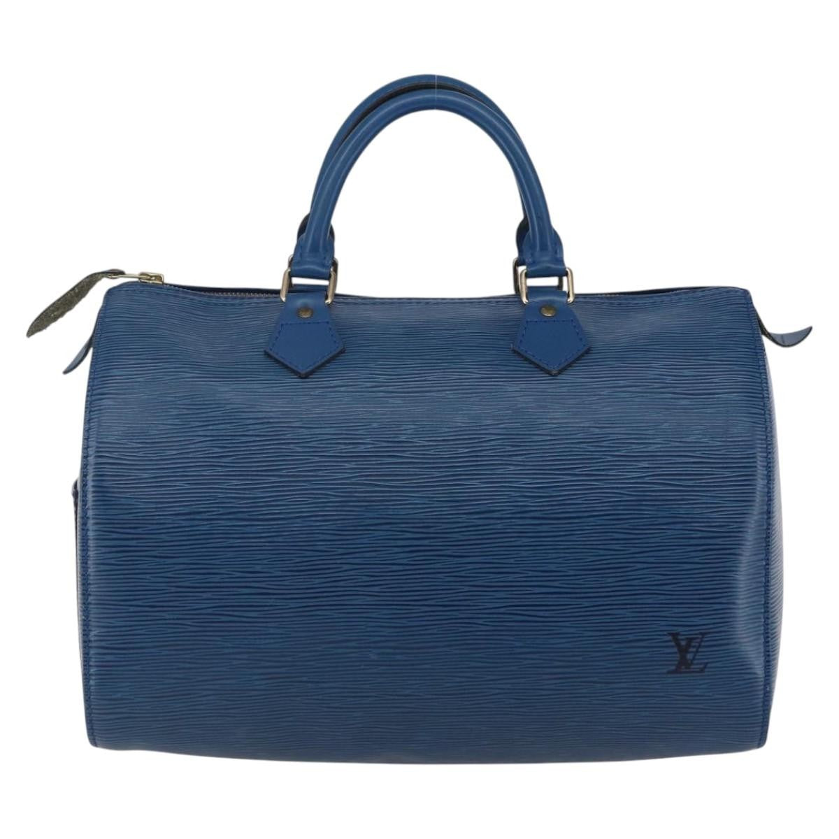 Louis Vuitton Speedy Handbag Epi Leather, BLUE, LEATHER, Handbag