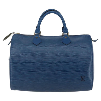 Louis Vuitton Speedy Handbag Epi Leather, BLUE, LEATHER, Handbag