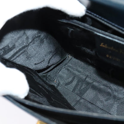 Salvatore Ferragamo Gancini Convertible Top Handle Bag Leather, BLACK, LEATHER, Handbag