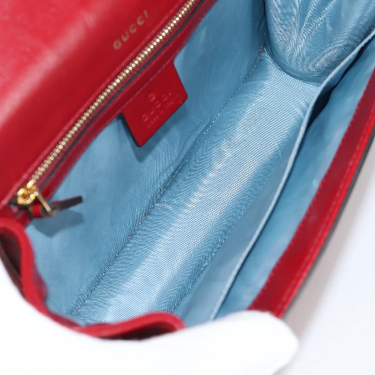 Gucci GG Ring Shoulder Bag Leather, RED, LEATHER, Shoulder bag