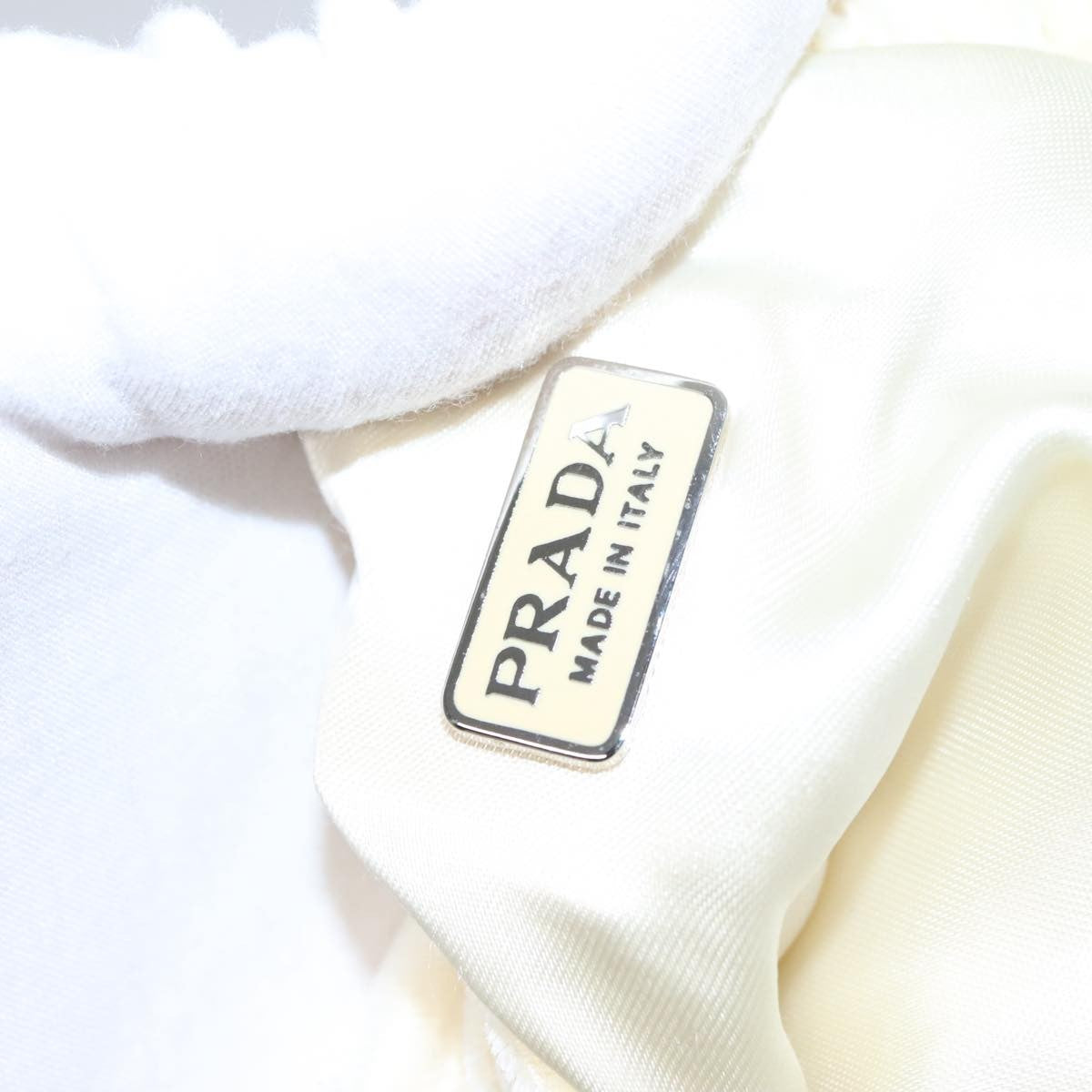 Prada Drawstring Pouch Velvet, BEIGE, VELVET, Clutche & pouche