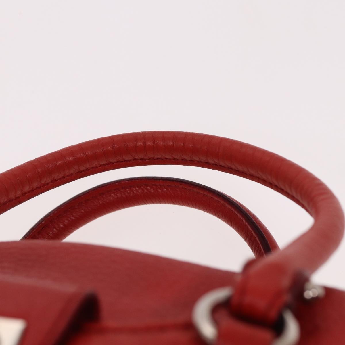 Salvatore Ferragamo Gancini Buckle Shoulder Bag Leather, RED, LEATHER, Handbag
