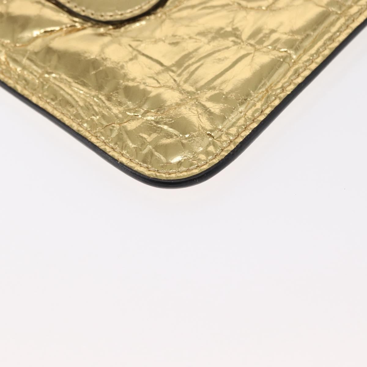 Chanel Feminine Pouch Crinkled Leather, GOLD, LEATHER, Clutche & pouche
