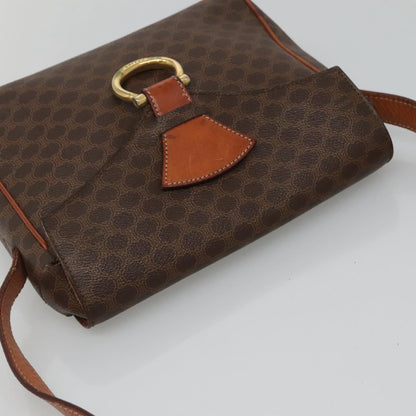 Celine Vintage Macadam Shoulder Bag Canvas and Leather, BROWN, CANVAS, Shoulder bag