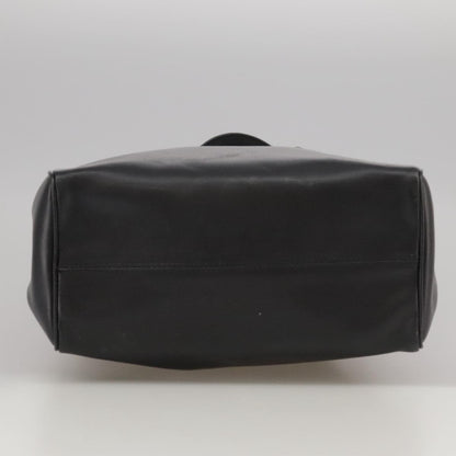 Celine Circle Logo Handbag Leather, BLACK, LEATHER, Handbag