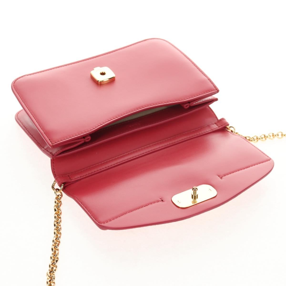 Chloe C Chain Clutch Leather, PINK, LEATHER, Clutche & pouche