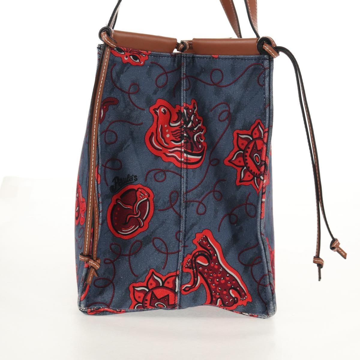 Loewe Paula's Ibiza Cushion Tote Printed Canvas, RED, CANVAS, Tote bag