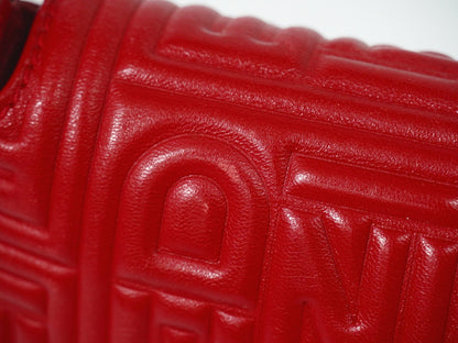 Fendi Mamma baguette Leather, Red, Leather, Handbag