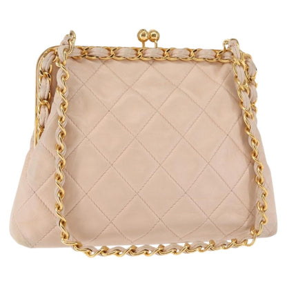 Chanel Kiss lock shoulder bag Leather, PINK, LEATHER, Shoulder bag