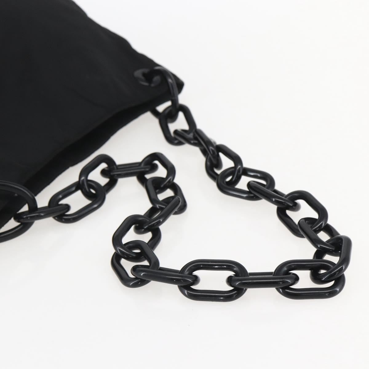 Prada Chain Shoulder Bag Tessuto, BLACK, NYLON, Shoulder bag
