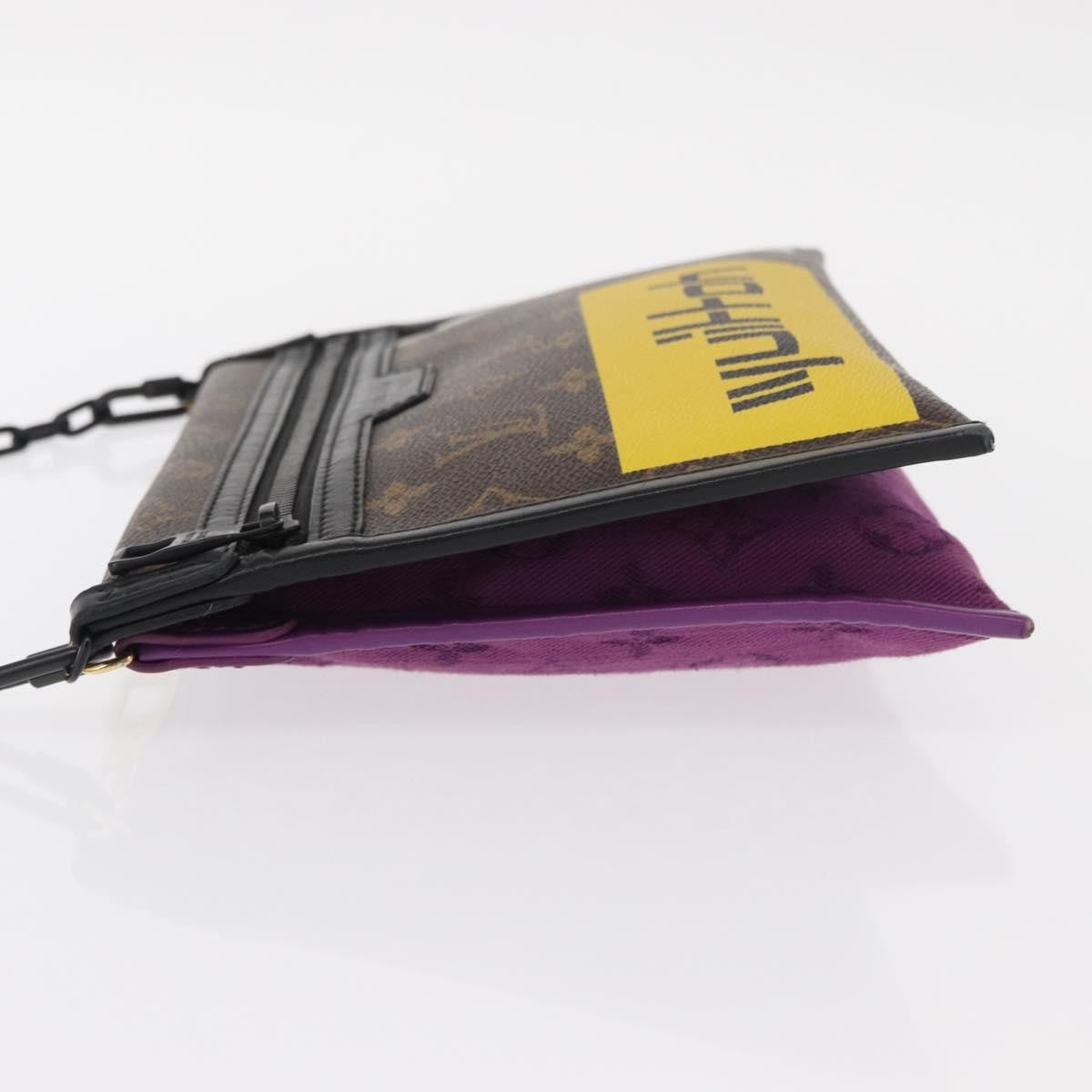 Louis Vuitton Double Flat Messenger Bag Limited Edition Logo Story Monogram Canvas and Denim, MULTICOLOUR, CANVAS, Shoulder bag