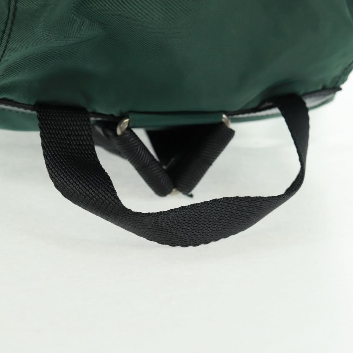 Prada Vela Double Front Pocket Backpack Tessuto with Saffiano Leather, GREEN, NYLON, Backpack