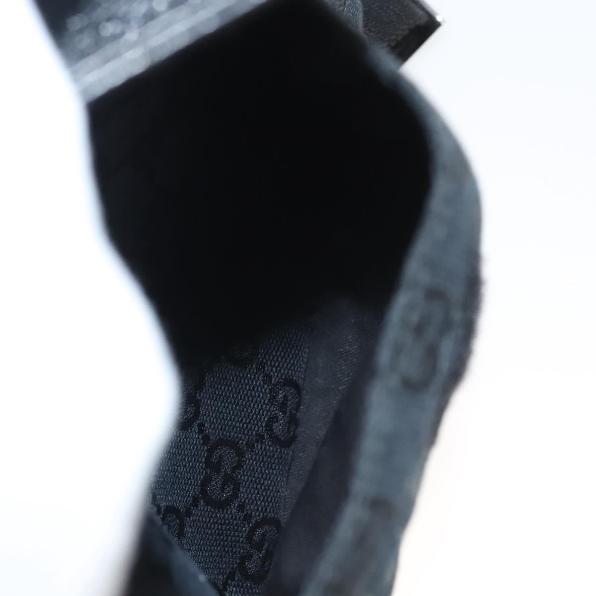 Gucci Vintage Double Belt Bag GG Canvas with Leather, BLACK, CANVAS, Shoulder bag