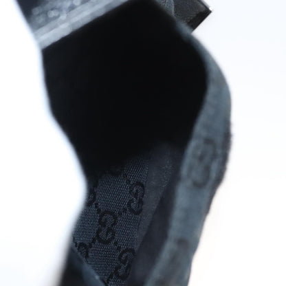 Gucci Vintage Double Belt Bag GG Canvas with Leather, BLACK, CANVAS, Shoulder bag