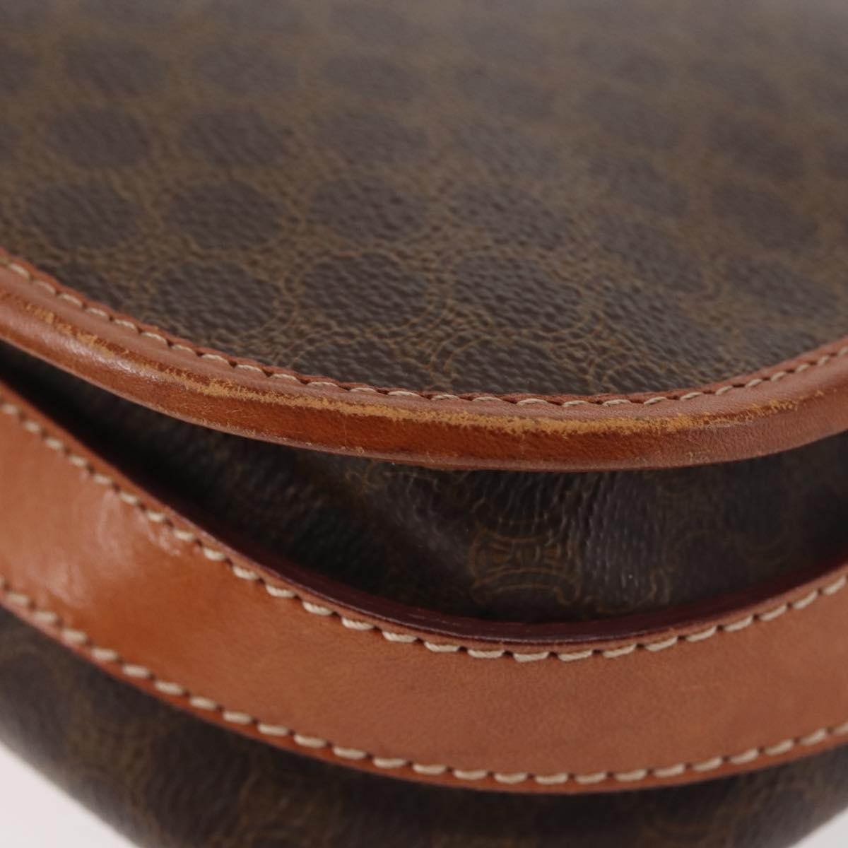 Celine Macadam Shoulder Bag PVC Leather, BROWN, CANVAS, Shoulder bag