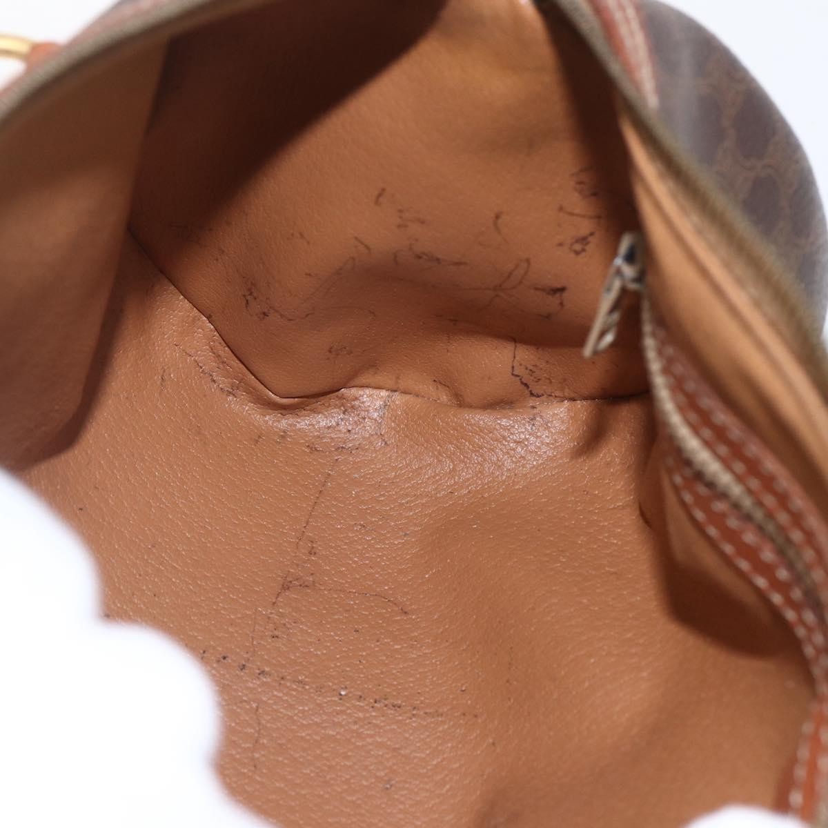 Celine Vintage Macadam Handbag Canvas and Leather, BROWN, CANVAS, Handbag