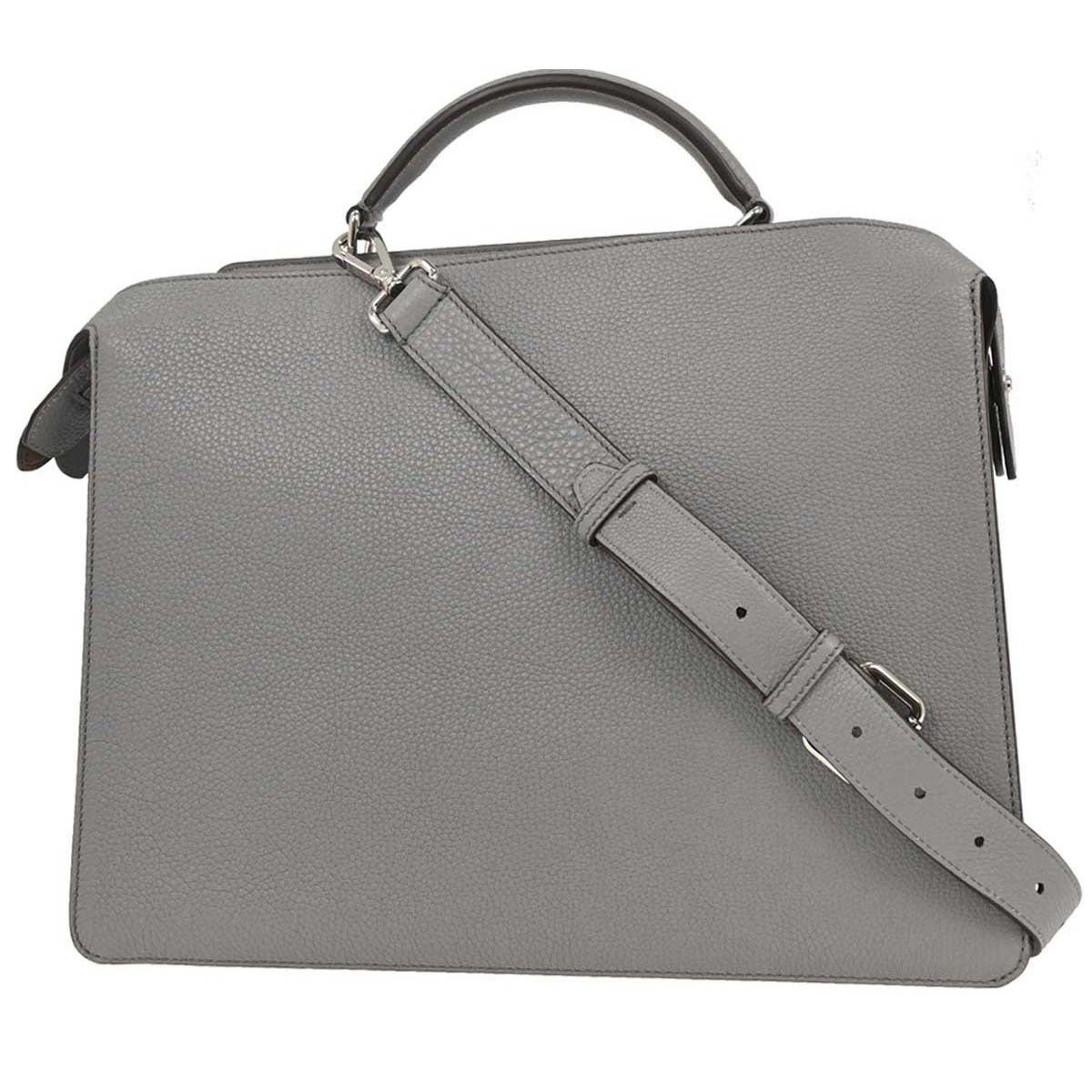 Fendi Peekaboo ISeeU Briefcase Leather, GRAY, LEATHER, Briefcase