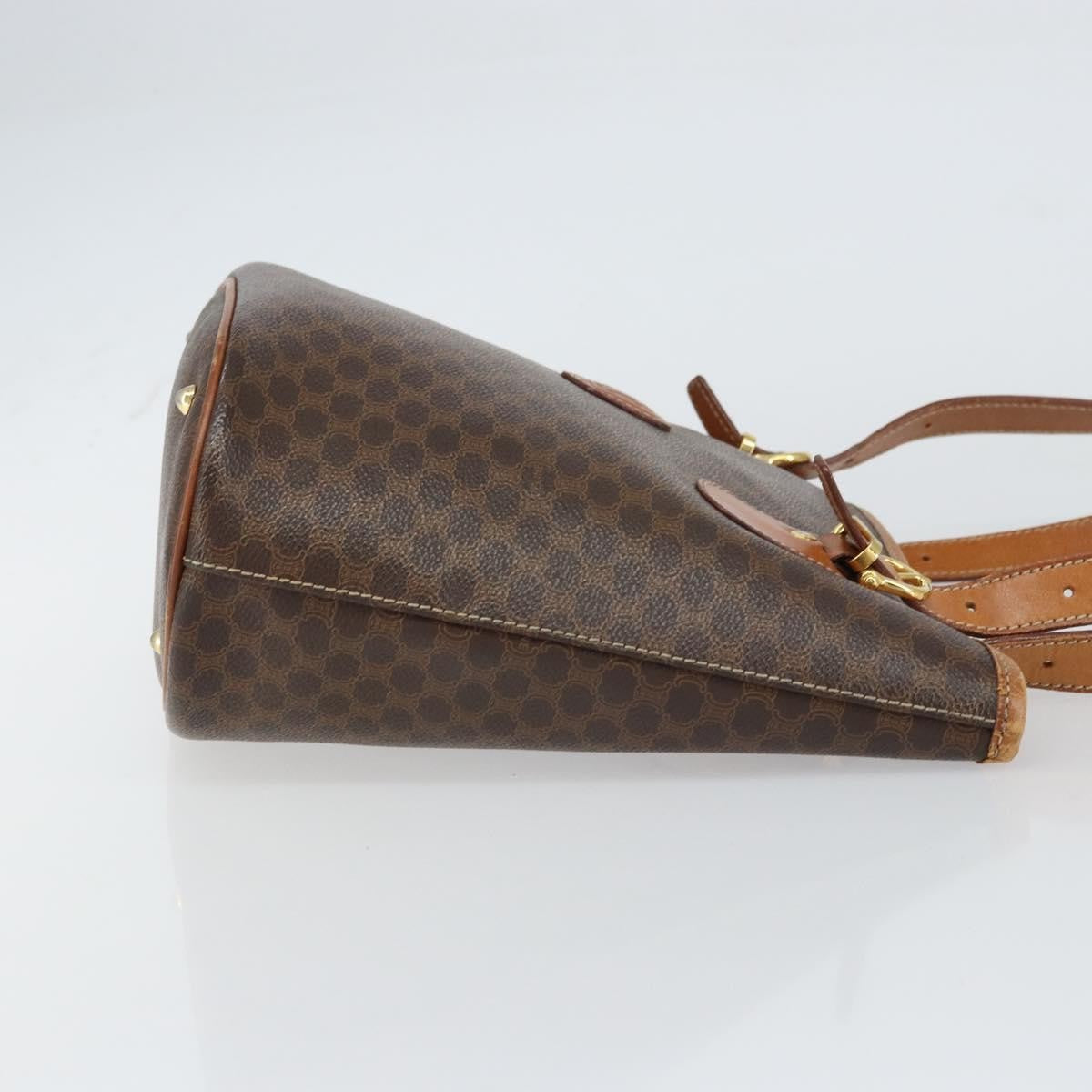 Celine Vintage Macadam Tote bag Canvas, BROWN, PVC, Tote bag