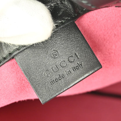 Gucci Logo Drawstring Backpack Printed Leather, PINK, LEATHER, Backpack