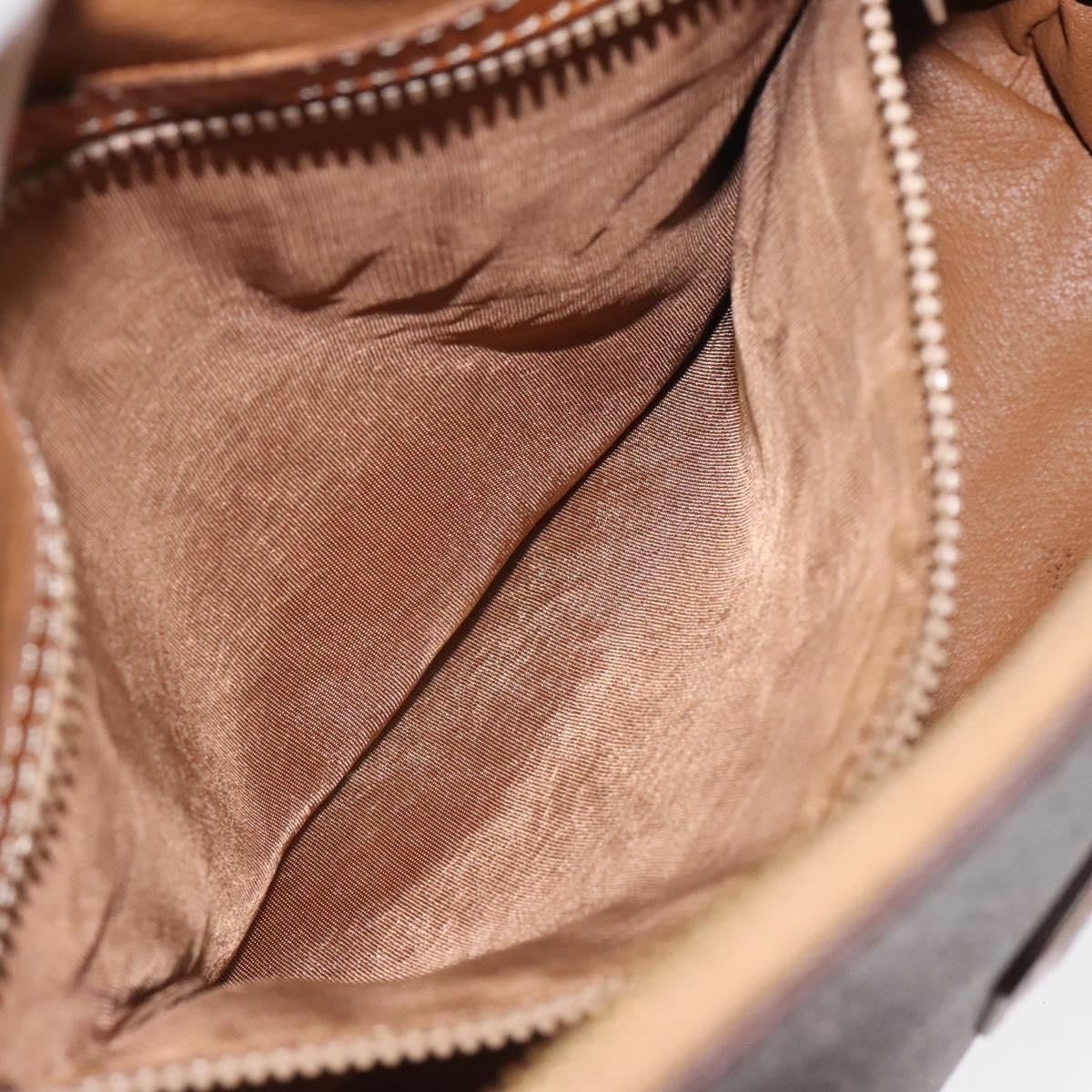 Celine Vintage Macadam Handbag Canvas, BROWN, CANVAS, Handbag