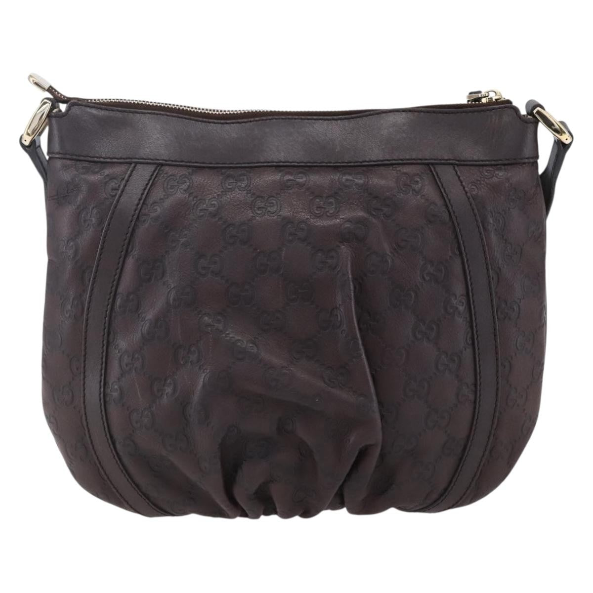 Gucci D Ring Messenger Bag Guccissima Leather, BURGUNDY, LEATHER, Shoulder bag