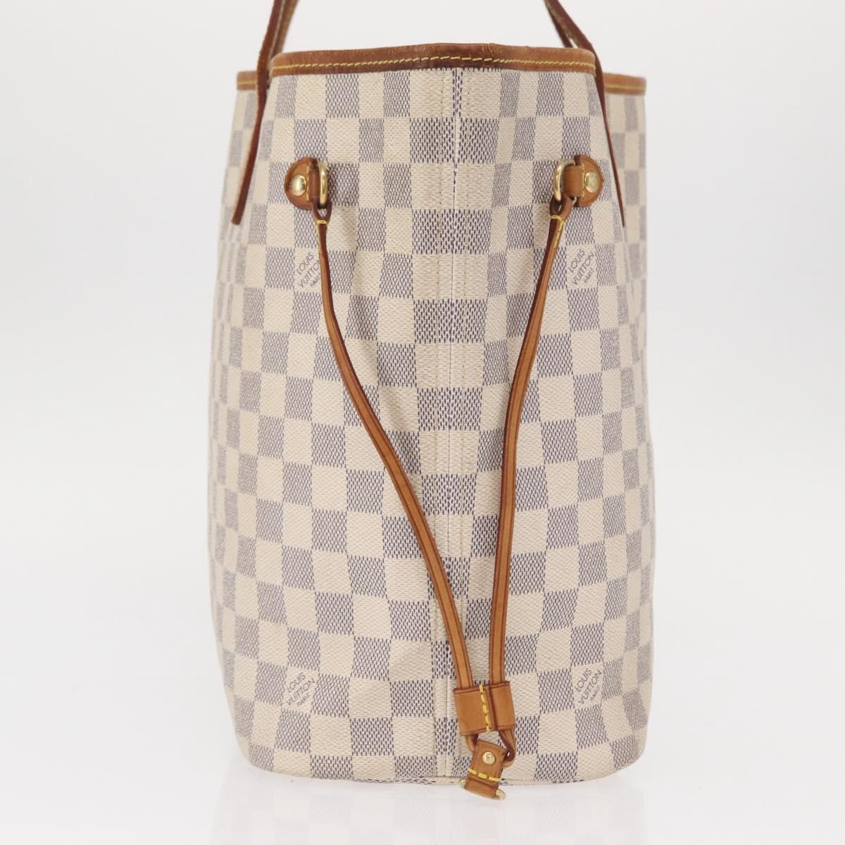 Louis Vuitton Neverfull Tote Damier, WHITE, CANVAS, Tote bag