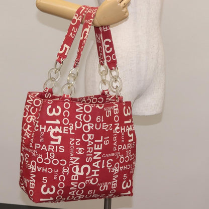 Chanel 31 Rue Cambon Beach Zip Tote Printed Canvas, RED, CANVAS, Tote bag
